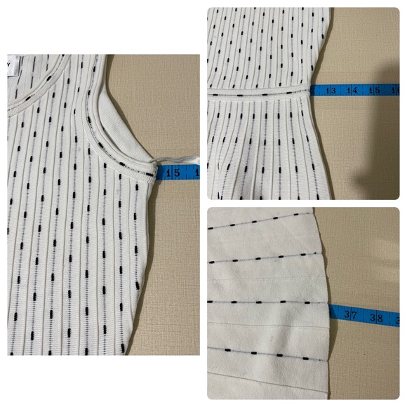 Milly Vertical Dot Flare Dress in Ivory & Black size P 0-2 - Picture 16 of 16